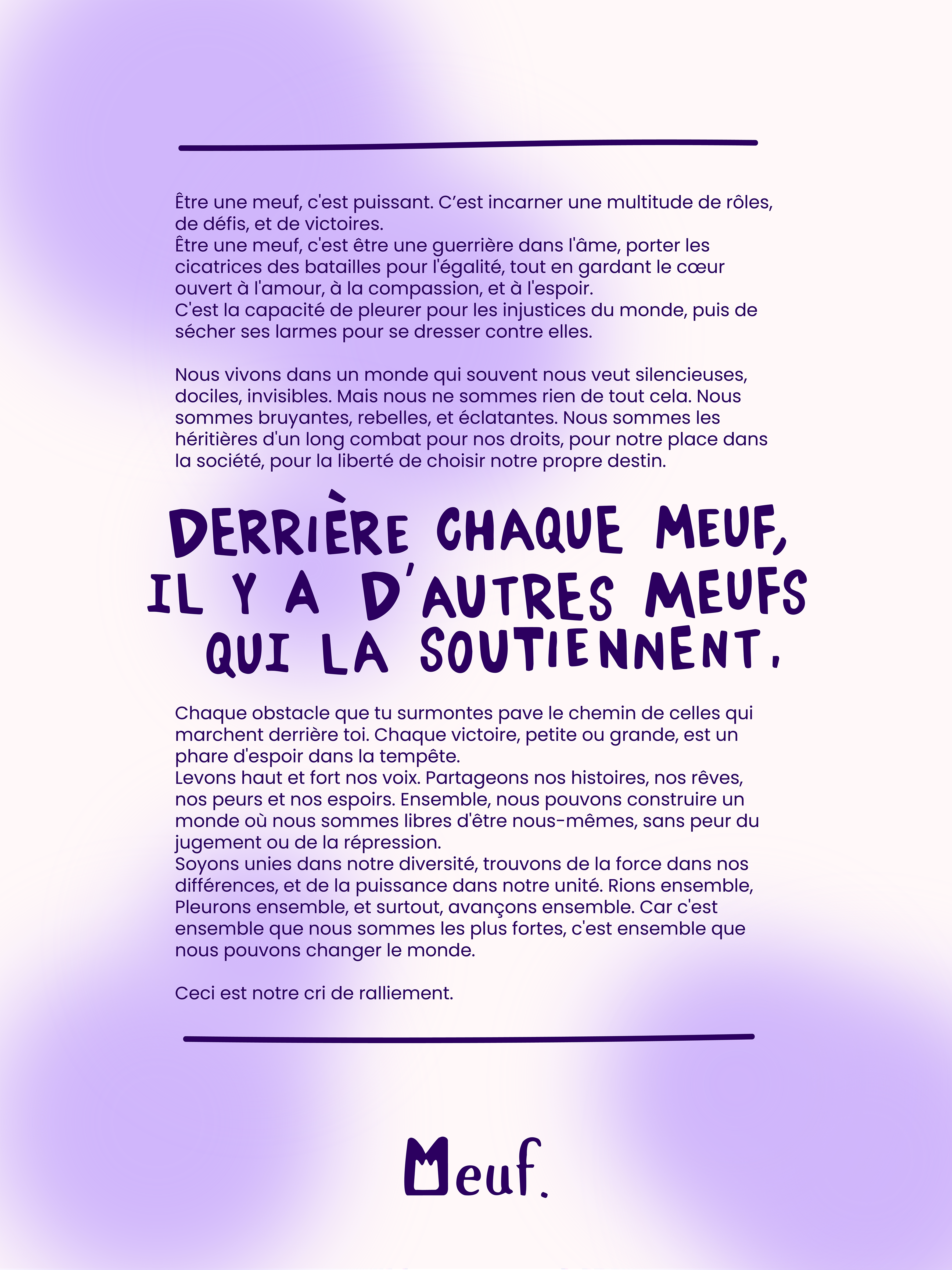 Affiche Manifesto Derrière chaque meuf