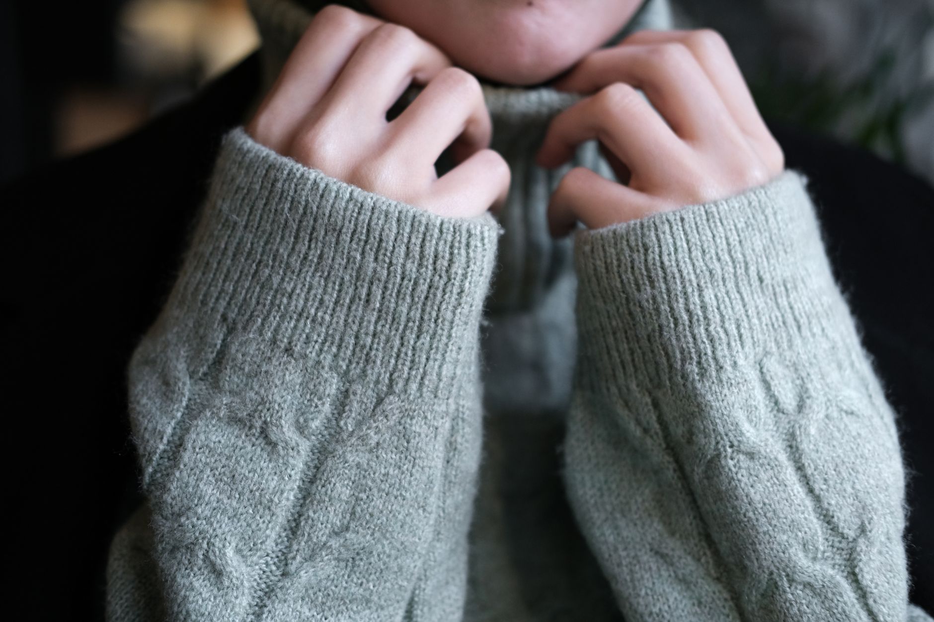 Détail de la maille d un pull en laine